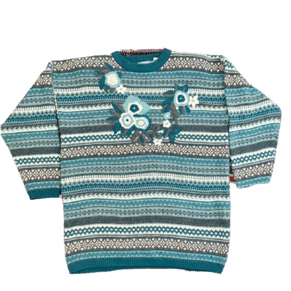 Vintage Fair Isle Fairy Kai Medium Embroidered Sweater - Picture 1 of 5